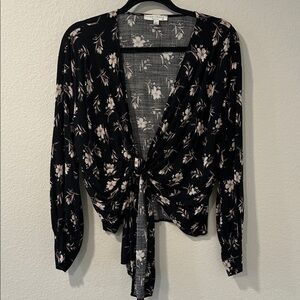 Final Touch Black Floral Blouse